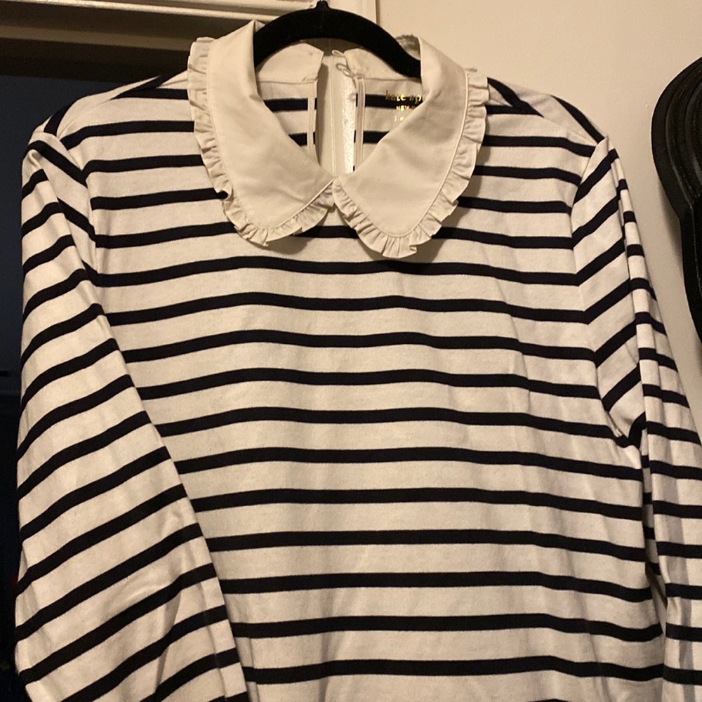 NWOT Kate Spade Striped Dress with Ruffle Collar